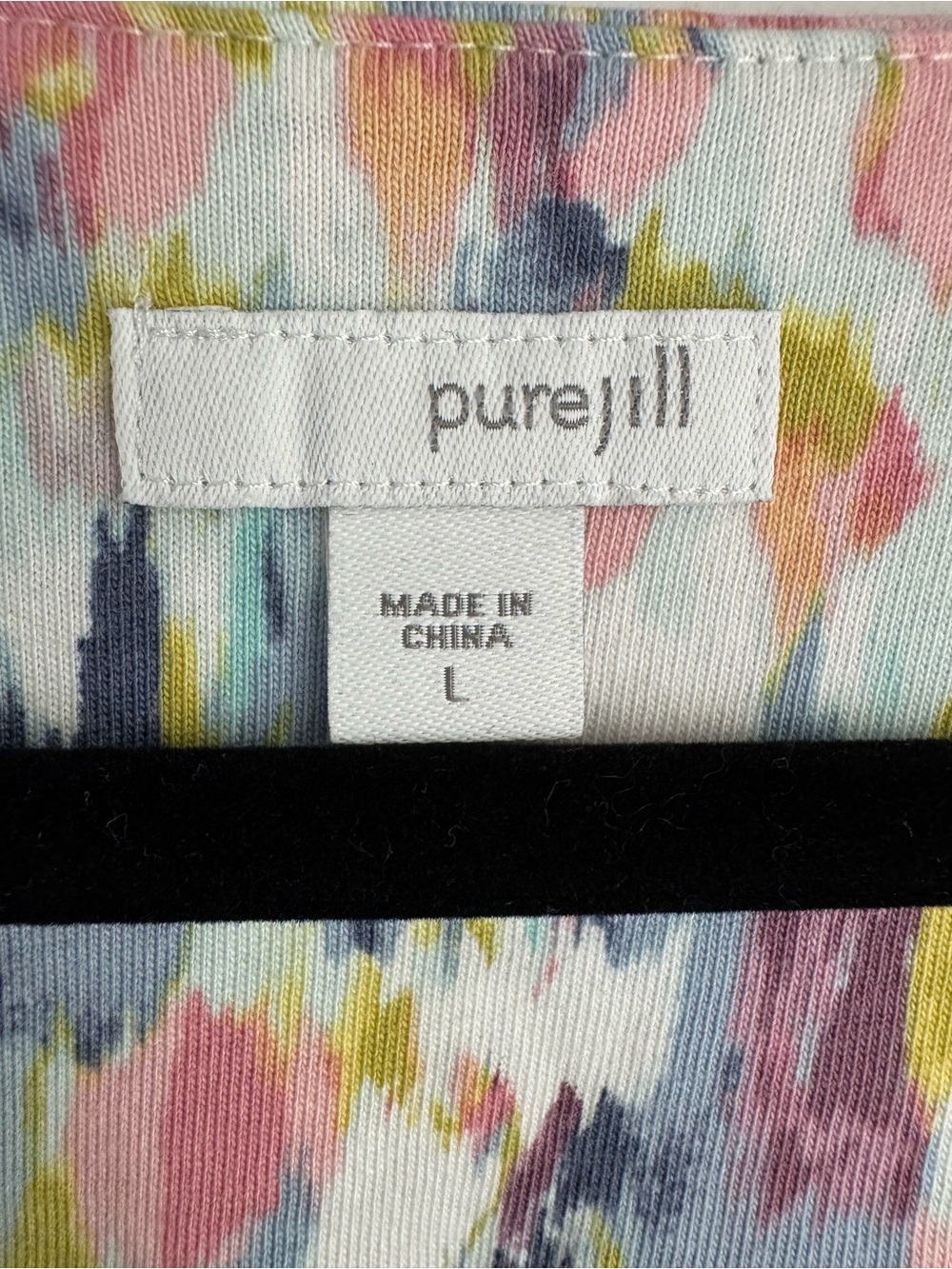 Jill Pure Tunic Top Knit Shirt Multicolor Watercolor Womens Size L - Picture 3 of 8